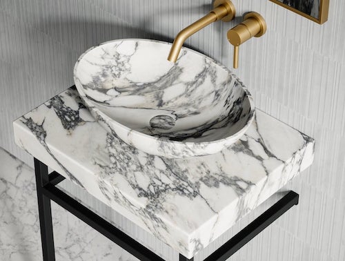 Arabescato Marble Bathroom Basin