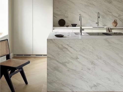 Volakas White Marble Kitchen Island