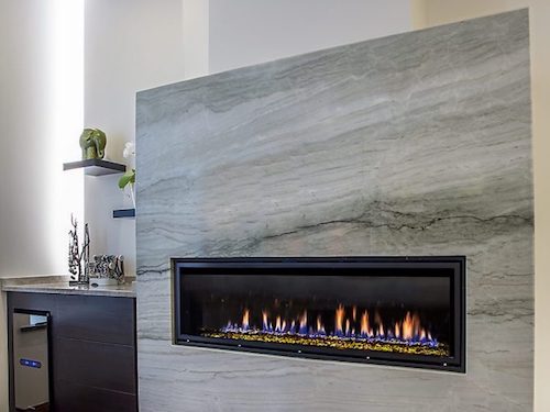 Platino Quartz Wall Fireplace